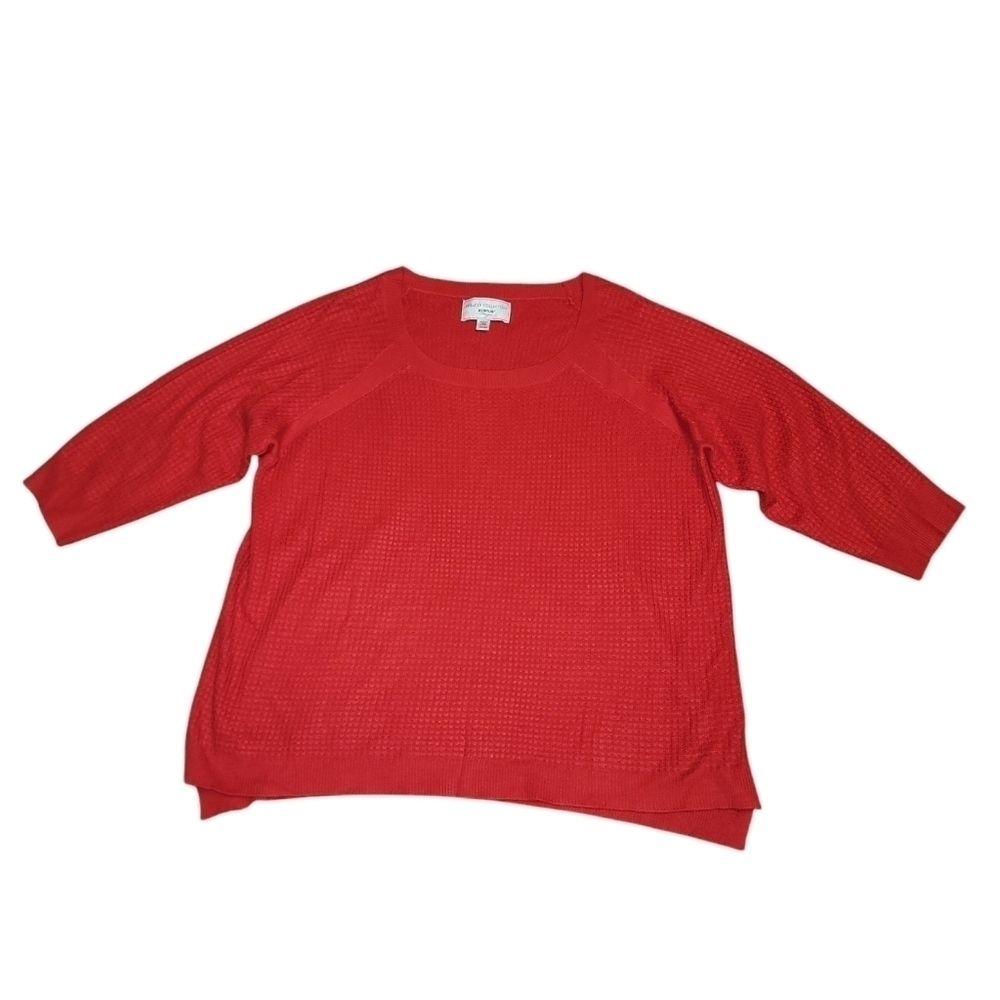 Avenue design sweater collection size 22/24 acrylic red sweater 3/4 sleeve